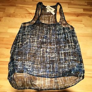 NWT! AQUA from Bloomingdales sheer tank top, M